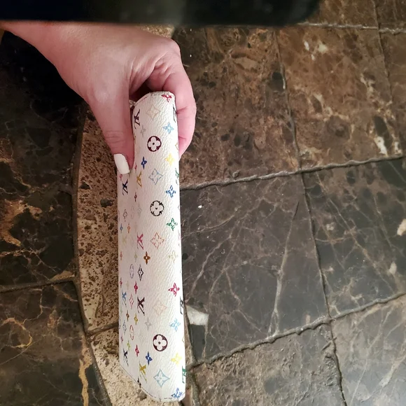 Louis Vuitton White Multicolor Murakami Continental Long Wallet Yellow Interior - Picture 4 of 16